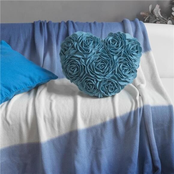 3D Flower Throw Pillow Cover Aesthetic Decorative Heart Accent Pillow Case 14x16 - Picture 3 of 5
